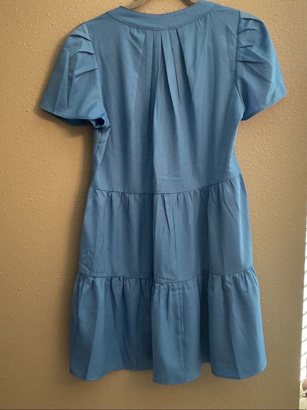 Umgee Sky Blue Tiered Short-Sleeve Dress - Picture 3 of 3
